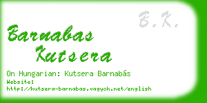 barnabas kutsera business card